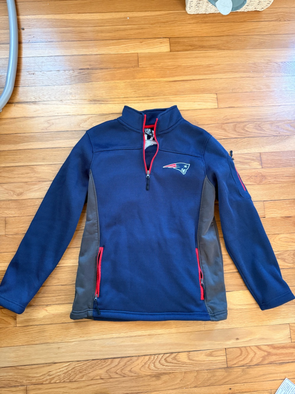 New England Patriots Navy Quarter-Zip Fleece Pullover